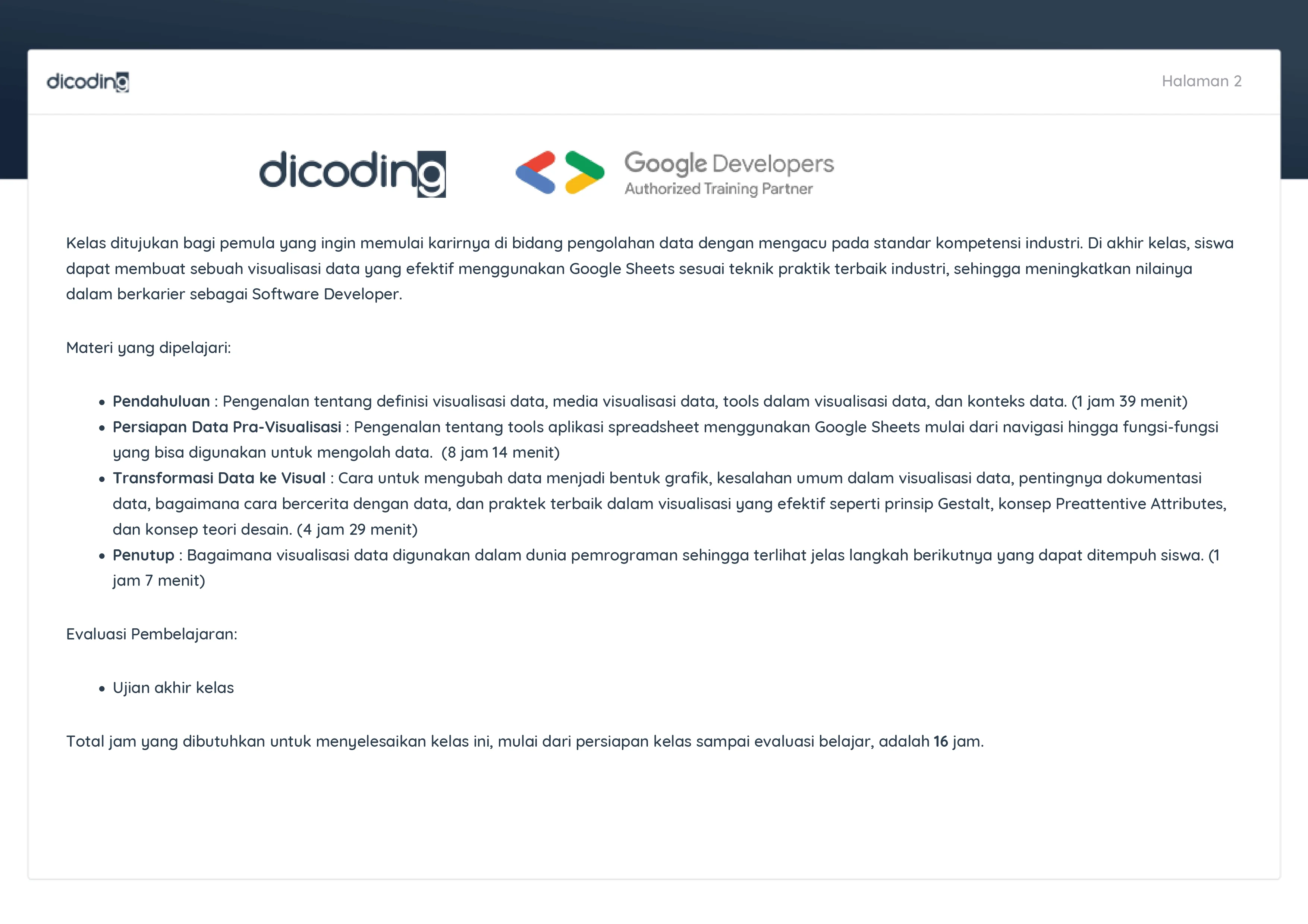 Sertifikat Belajar Dasar Visualisasi Data - Halaman 2