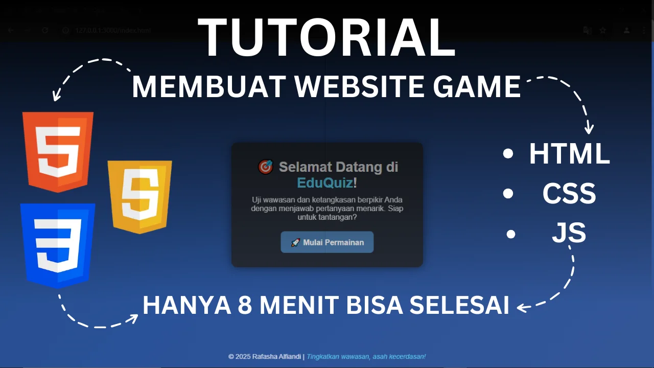 Thumbnail video: pembuatan game kuis sederhana dengan HTML CSS JavaScript