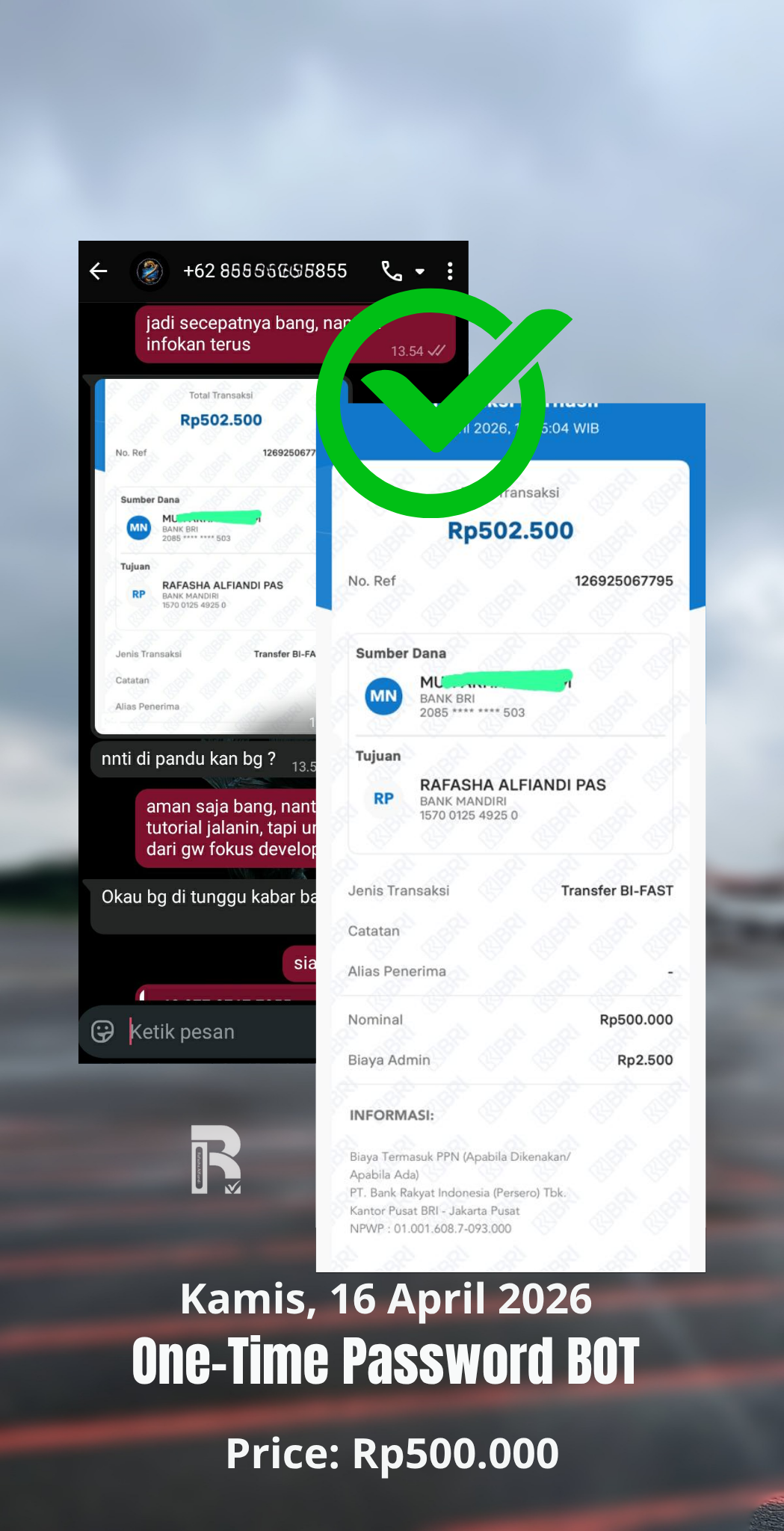 Testimoni One-Time Password BOT